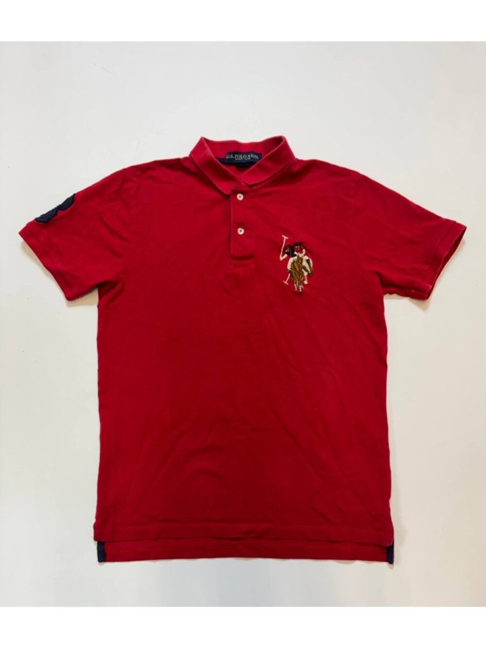 U.S. Polo Assn Big Horse Polo Shirt Mens M Red Short Sleeve Cotton Rugby